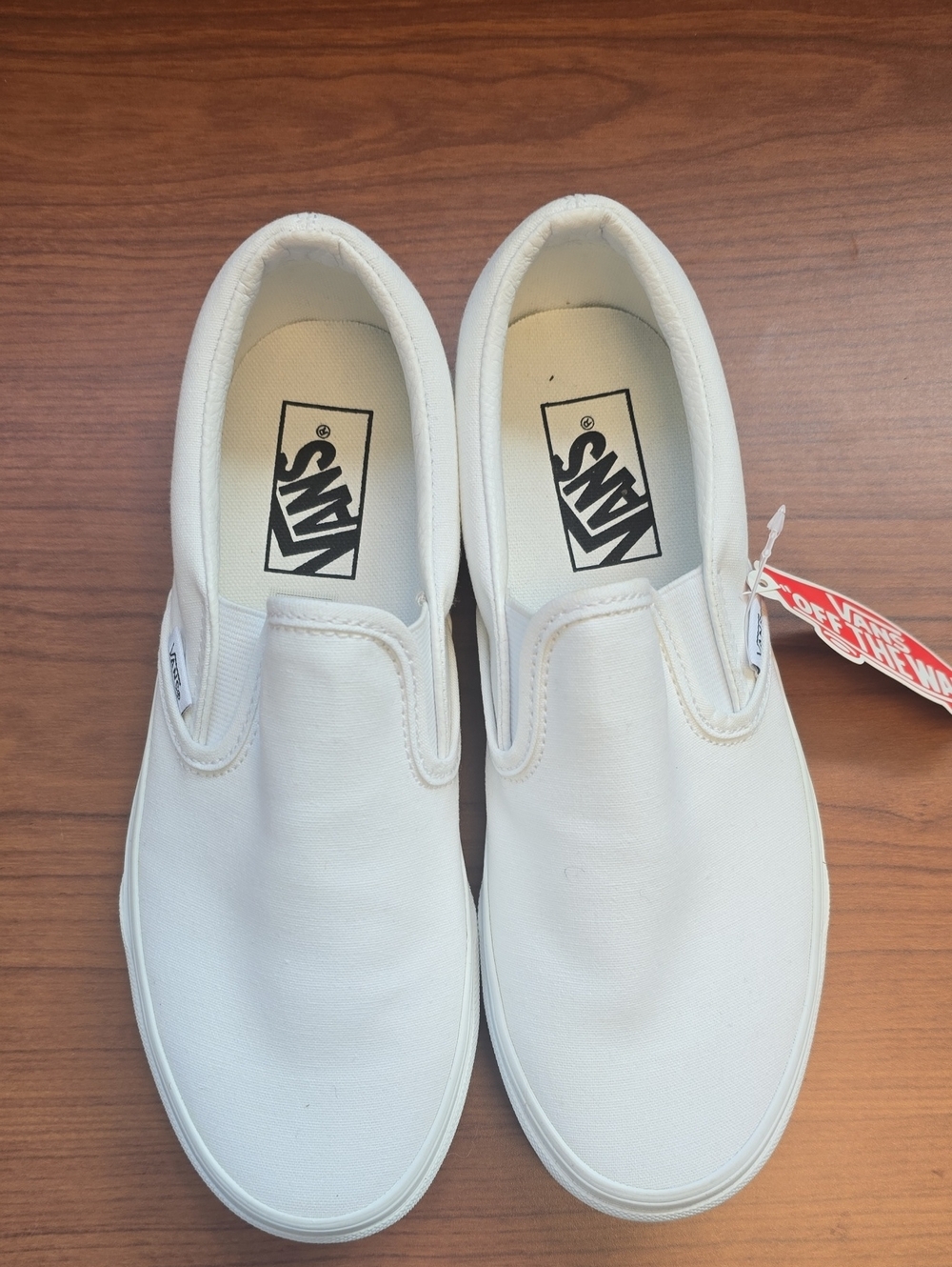 Vans Men's White Classic Slip-On Sneakers